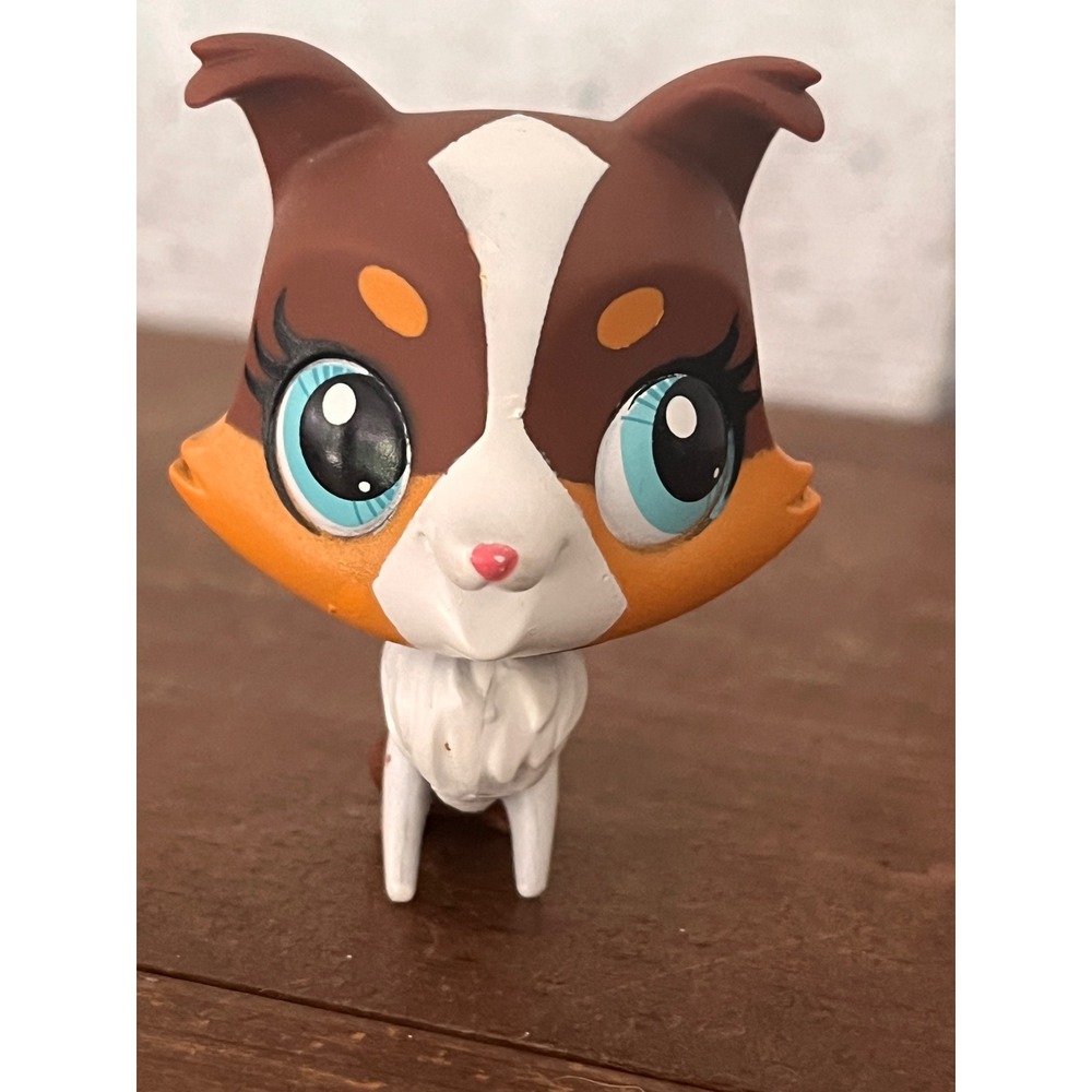 Littlest Pet Shop LPS Hasbro #3222 Collie Puppy Dog Brown White